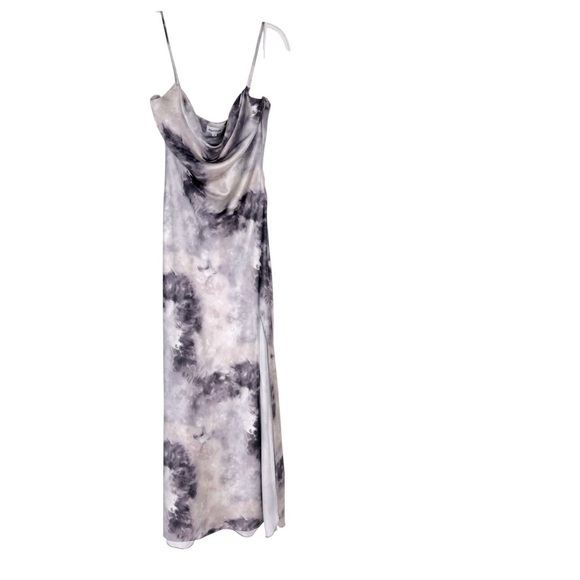 Revolve Superdown Krystal Slit Midi Dress in Grey Tie Dye Size S - Picture 7 of 12